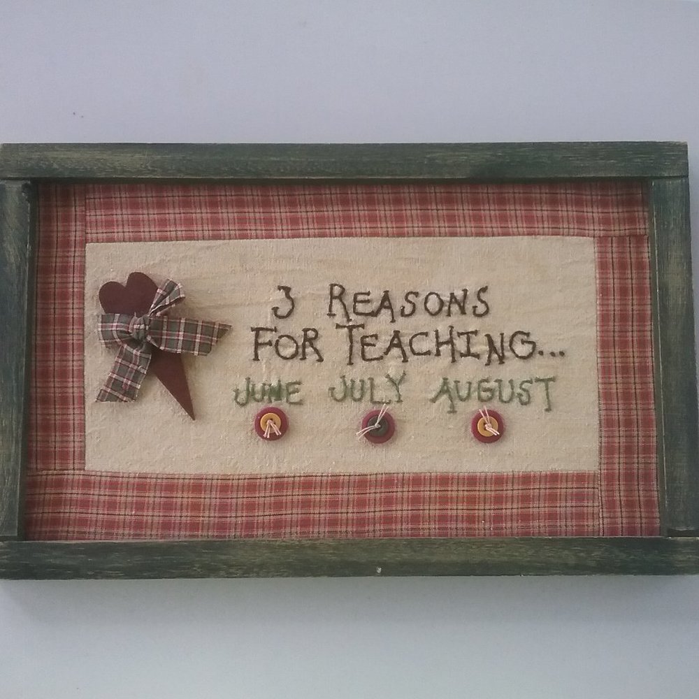 Audreys; Hand made look; green frame; teacher gift; 15 x 9  NWT